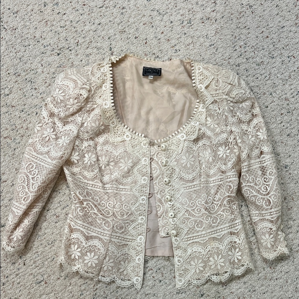 Cachet by Bari Protas Vintage 80’s Stunning Lace Blouse